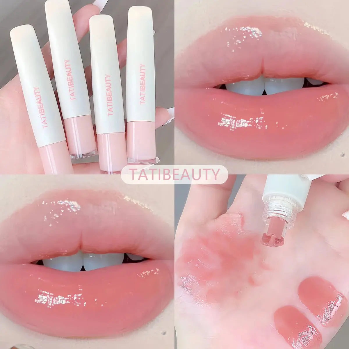 TATIBEAUTY Lip Jelly Essence Hydrating Lipstick Lip Gloss Lip Gloss Mirror Lip Gloss Lipstick Tender Pink Student Makeup High Class Cosmetics