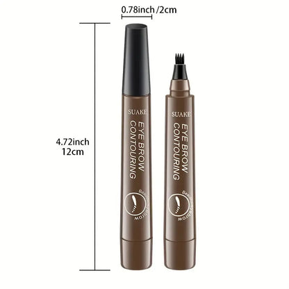Waterproof Eyebrow Pen, Microblading Eyebrow Pencil With 4 Split Head, Natural Looking Brows Makeup ( 5 Colors) High Class Cosmetics