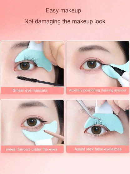 1pc Multifunctional Silicone Eyeliner & Eyeshadow Aid Tool, Lash Guard & Makeup Shield, Eyeliner Stencil For Beginners, Custom Logo Available High Class Cosmetics