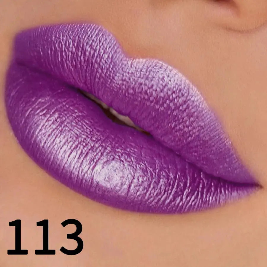 19 colors glitter lipstick hydrating red pink sparkling shine lip color highly pigmented lip tints metallic finish lip makeup High Class Cosmetics