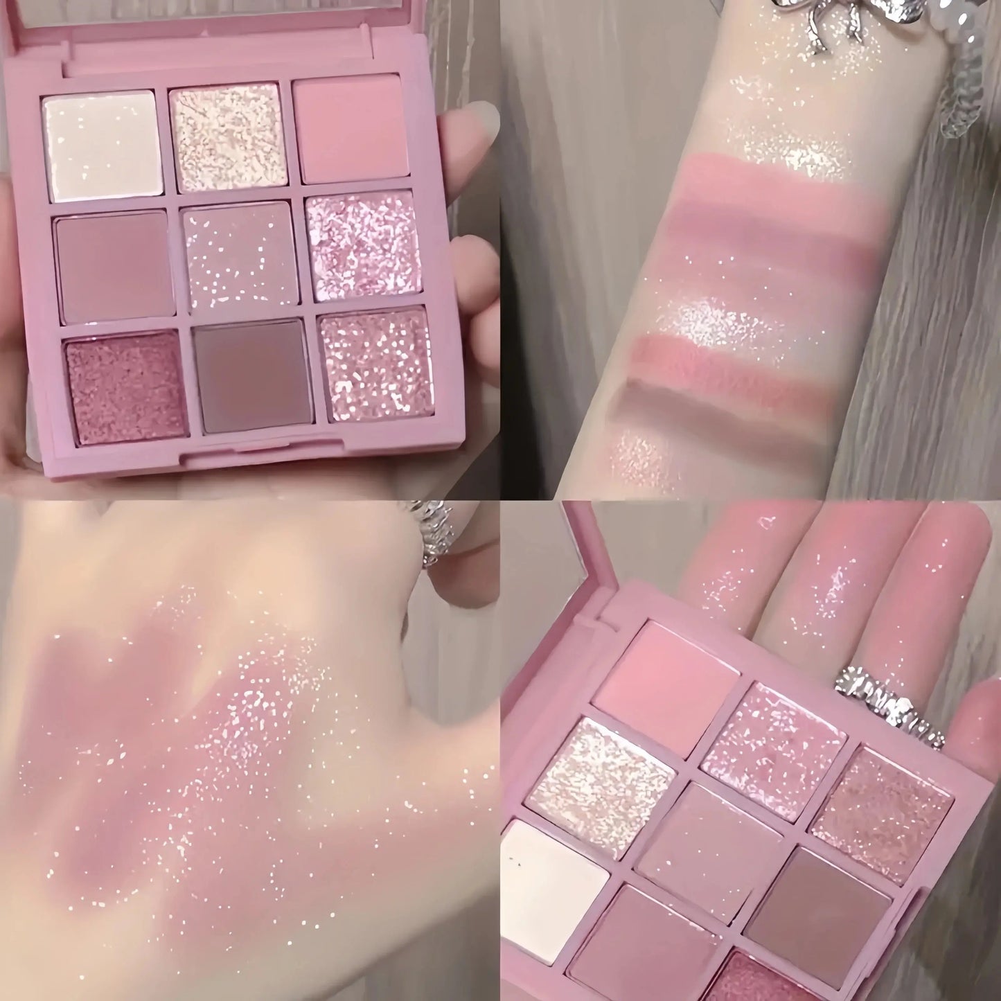 New 9 Color Smokey Eyeshadow Palette Color Glitter Pearl & Matte Pressed Powder Waterproof Pigmented Eyeshadow Palette High Class Cosmetics