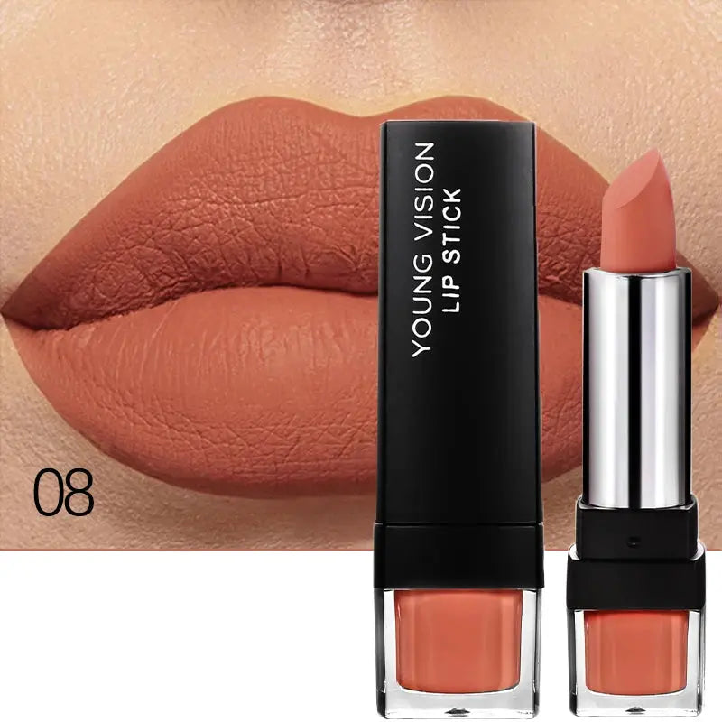 6-Color Matte Lipstick , Non-Fading, Non-Stick Cup Long-Lasting Velvet Finish, Smooth Matte Lip Color Waterproof Smudge-proof High Class Cosmetics