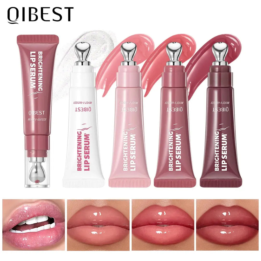 QIBEST Mirror Pearl Lipgloss Long Lasting Moisturizing Lipstick Shine Glitter Lip Glaze Non Stick Cup Jelly Pout Lip Tint Makeup High Class Cosmetics
