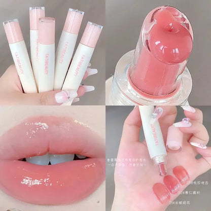 TATIBEAUTY Lip Jelly Essence Hydrating Lipstick Lip Gloss Lip Gloss Mirror Lip Gloss Lipstick Tender Pink Student Makeup High Class Cosmetics