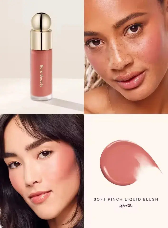 Rare Beauty Creamy Powder Blush Soft Focus Luminous Glow Buildable Pigment Lightweight Long Lasting Non-Fading Rosy Cheek Makeup High Class Cosmetics