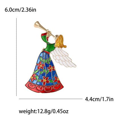 Beaut&Berry Elegant Enamel Speaker Angel Brooches for Women Character Pins Friends Party Gifts Banquet Jewellery Accessories High Class Cosmetics