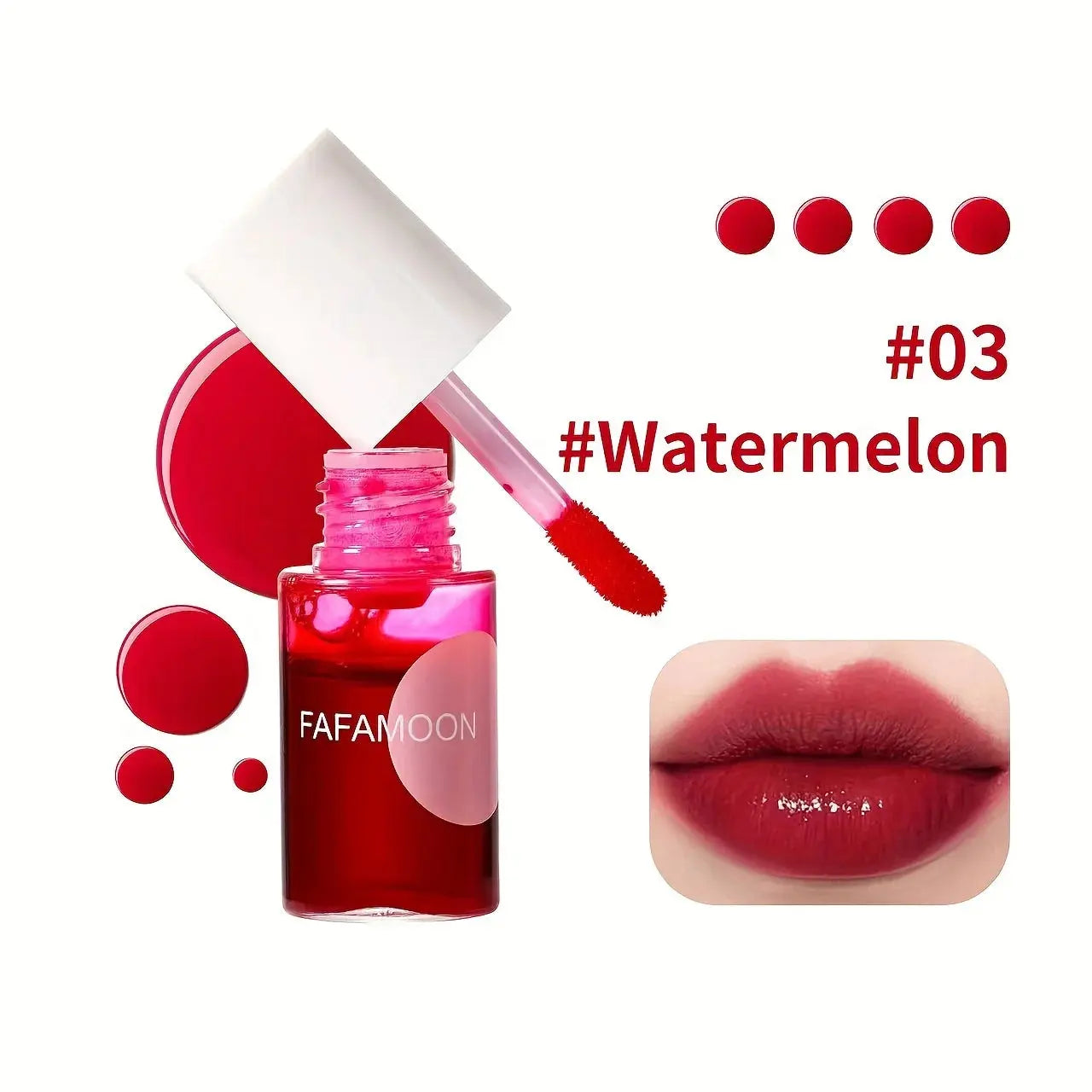 4 color Fruity Lip Tint Water Gloss Tint,Moisturizing Waterproof Liquid Lipstick, Non-Stick,High Pigment,Long-Lasting Colors High Class Cosmetics