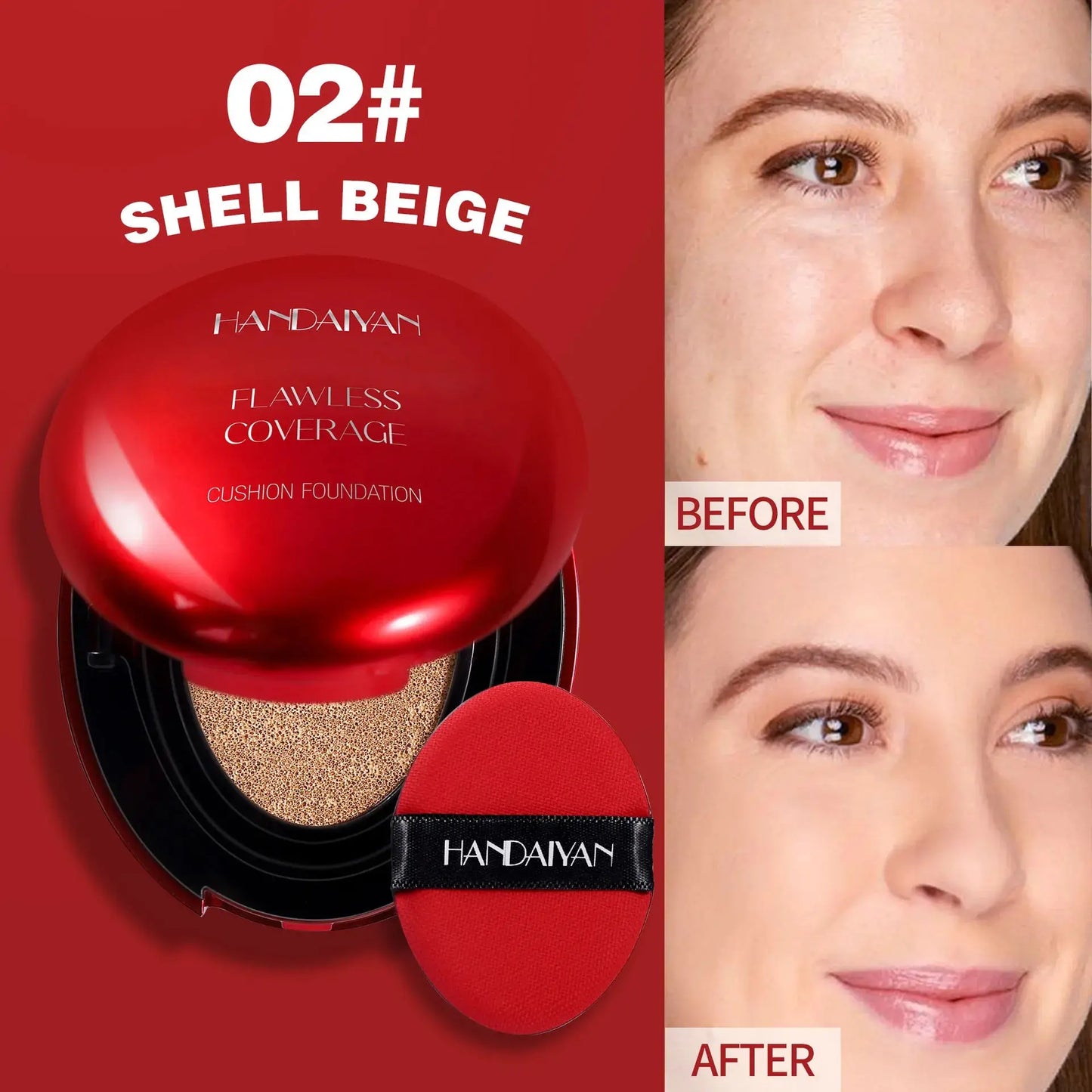 Korean Air Cushion Foundation - Light Natural Moisturizing Concealer Whitening Oil-Control Women's Long-lasting Makeup Base High Class Cosmetics