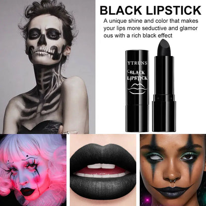 Matte black lipstick, long-lasting waterproof, no creases, Gothic dark makeup party, Halloween cosplay makeup High Class Cosmetics