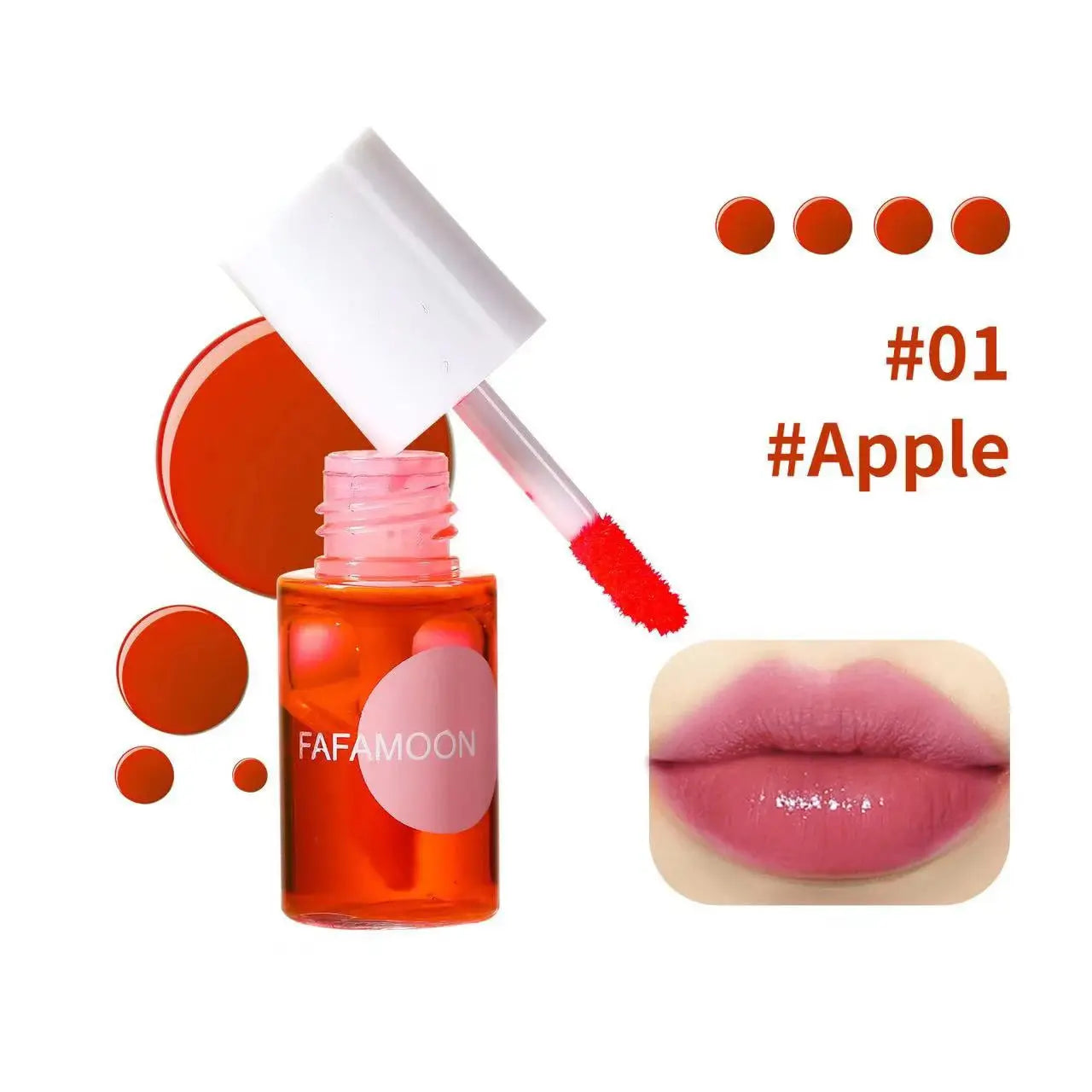 4 color Fruity Lip Tint Water Gloss Tint,Moisturizing Waterproof Liquid Lipstick, Non-Stick,High Pigment,Long-Lasting Colors High Class Cosmetics