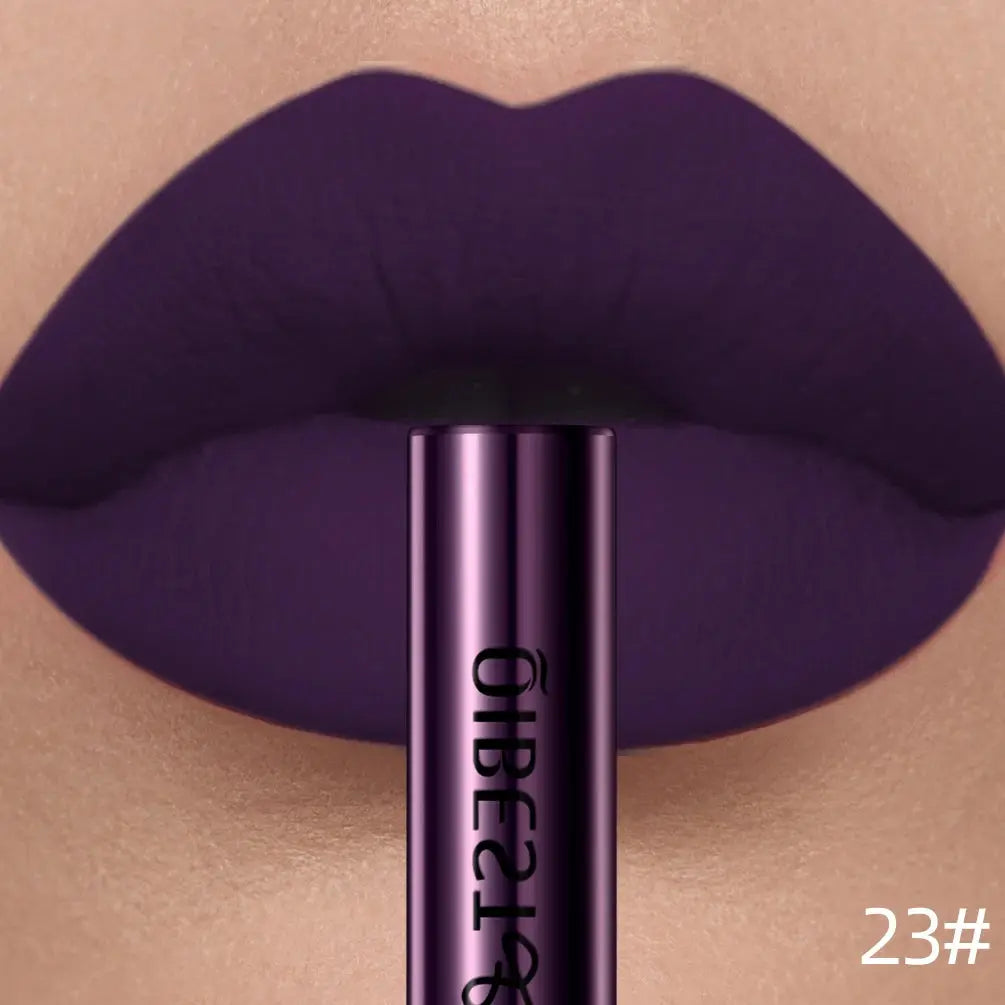 QIBEST Matte Liquid Lipstick Waterproof Long Lasting Velvet Lip Gloss Tint Tube Matte Nude Pigment Red Lipgloss Lips Makeup High Class Cosmetics
