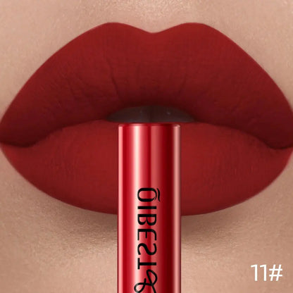 QIBEST Matte Liquid Lipstick Waterproof Long Lasting Velvet Lip Gloss Tint Tube Matte Nude Pigment Red Lipgloss Lips Makeup High Class Cosmetics