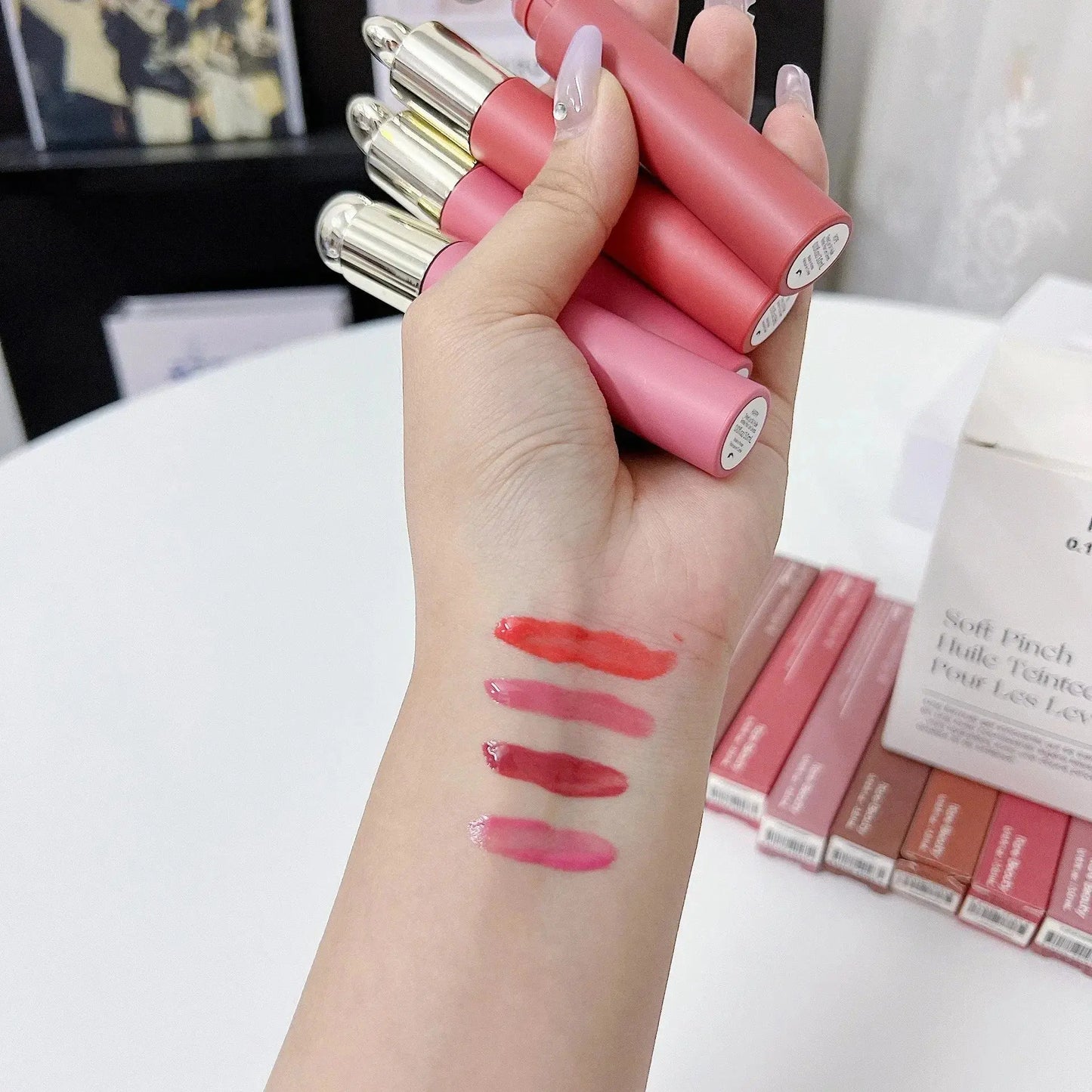 Rare Beauty Blush Lip Gloss Brightens The Complexion Is Silky And Beautiful And Enhances Contours Girl Women Makeup With Box High Class Cosmetics