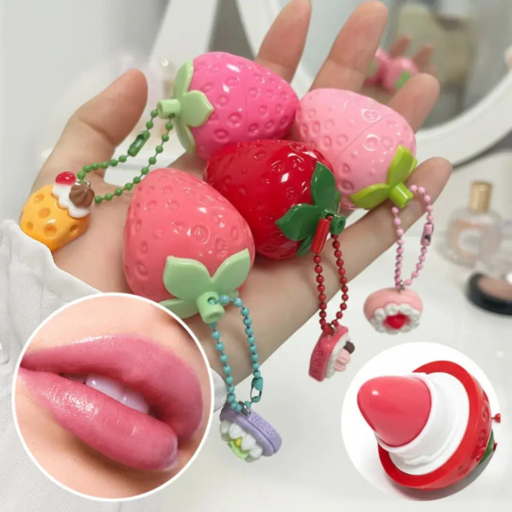 4-Color Random Sending Strawberry Lip Gloss Lipstick Moisturizing Winter Antifreeze Anti Crack Moisturizing Lasting lip balm High Class Cosmetics