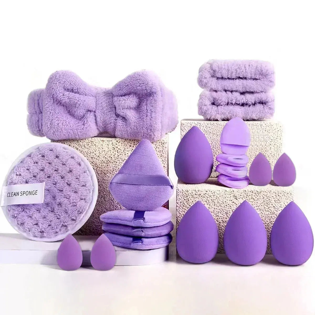 33pcs beauty set makeup kit  large and small beauty sponges for flawless makeup application and removal of makeup full set High Class Cosmetics