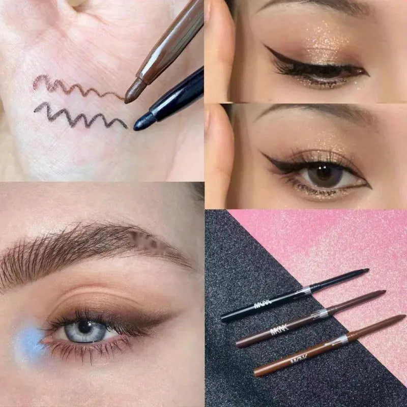 Waterproof Black Brown Eyeliner Gel Pencil Ultra-fine Matte Smooth Quick Dry Non-Smudge Easy Wear Eyeliner Pen Makeup for Eyes High Class Cosmetics