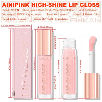 Glitter Lip Gloss Lipstick, Lip Tint Moisturizing Hydrating Long Lasting  Non-Stick Cup Waterproof Nude Lip Plumper High Pigment High Class Cosmetics