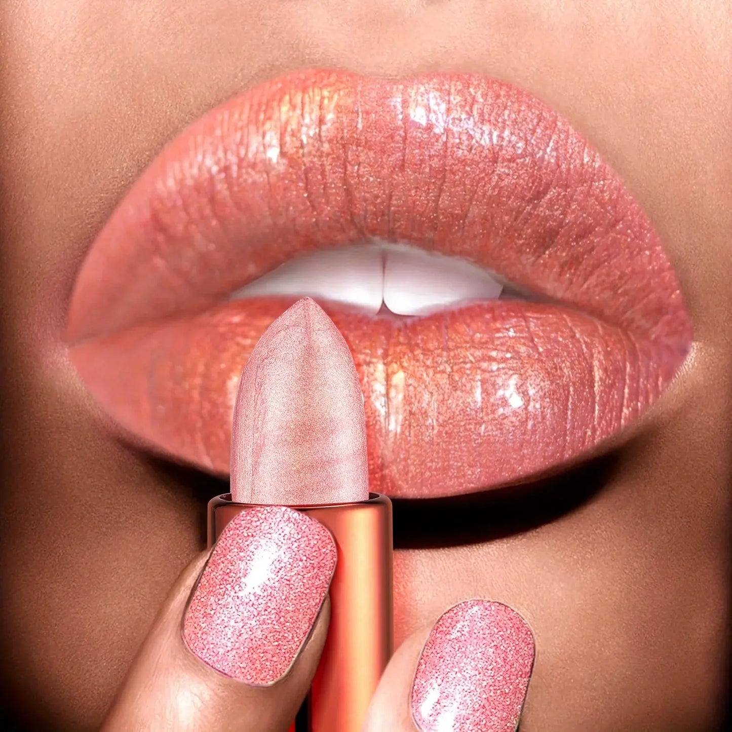Rose smoke powder, bright starry sky, glossy velvet texture, durable, make your lips shiny, waterproof, anti-fouling. High Class Cosmetics