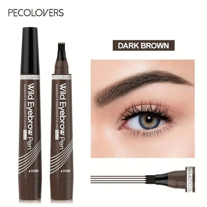 6 Colors 1pc Eyebrow Pen Waterproof 4 Split Tip Eyebrows Pen Eyebrow Tattoo Pen Waterproof Liquid Black Eyebrow Makeup Pencil High Class Cosmetics