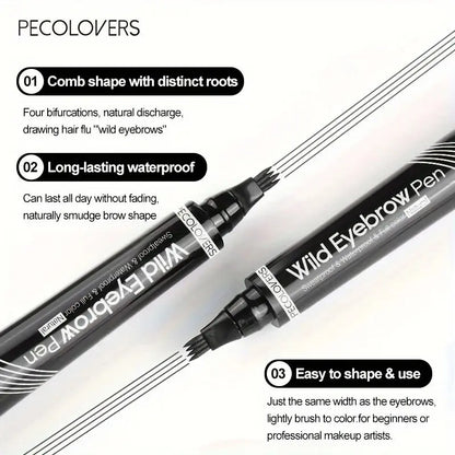 6 Colors 1pc Eyebrow Pen Waterproof 4 Split Tip Eyebrows Pen Eyebrow Tattoo Pen Waterproof Liquid Black Eyebrow Makeup Pencil High Class Cosmetics