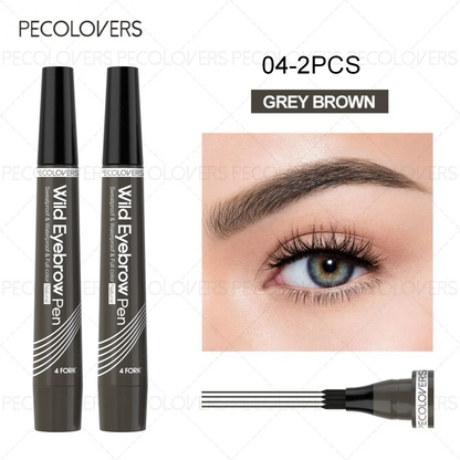 6 Colors 1pc Eyebrow Pen Waterproof 4 Split Tip Eyebrows Pen Eyebrow Tattoo Pen Waterproof Liquid Black Eyebrow Makeup Pencil High Class Cosmetics