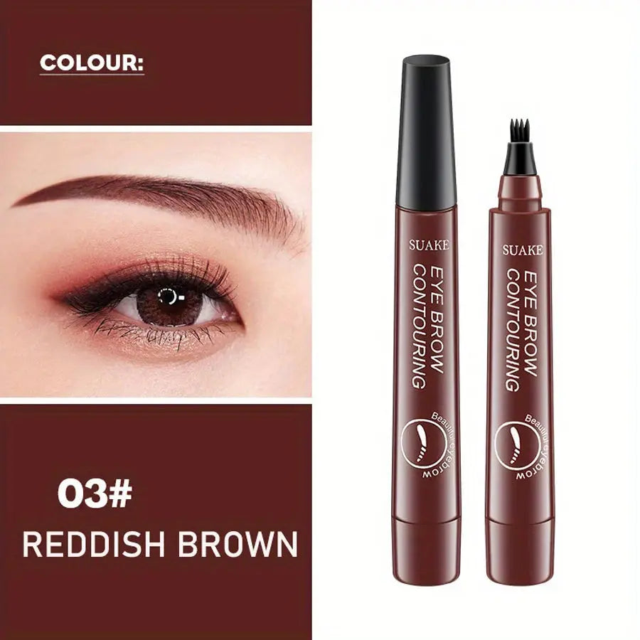 Waterproof Eyebrow Pen, Microblading Eyebrow Pencil With 4 Split Head, Natural Looking Brows Makeup ( 5 Colors) High Class Cosmetics