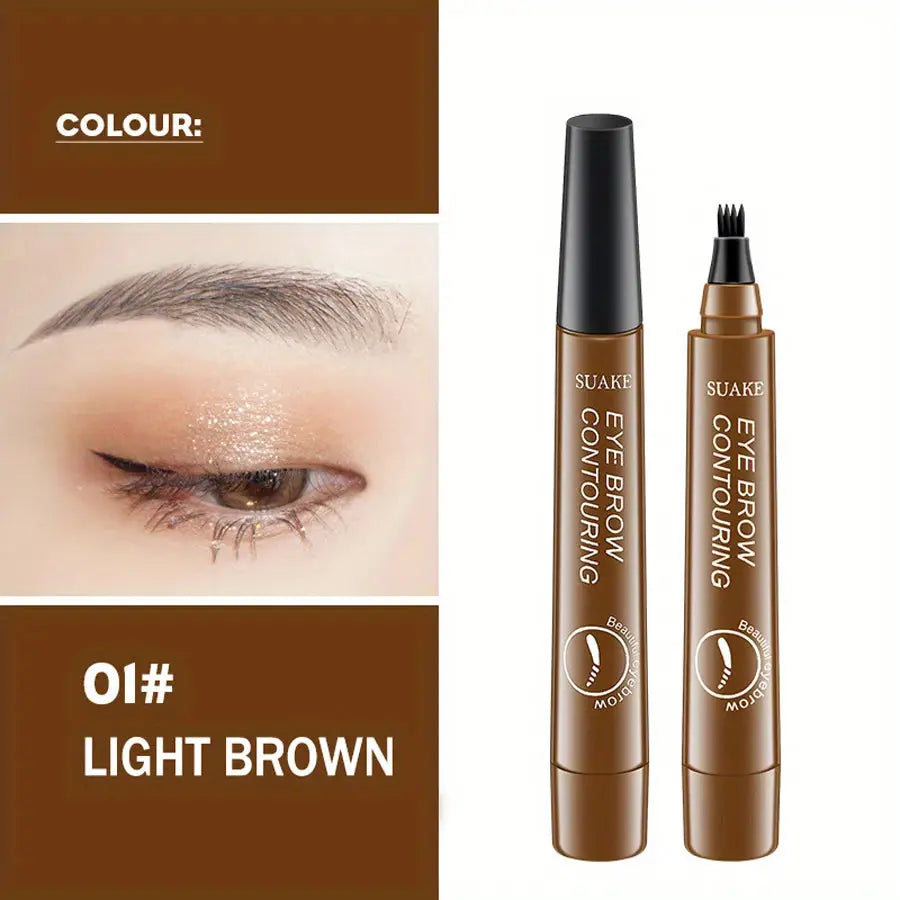 Waterproof Eyebrow Pen, Microblading Eyebrow Pencil With 4 Split Head, Natural Looking Brows Makeup ( 5 Colors) High Class Cosmetics